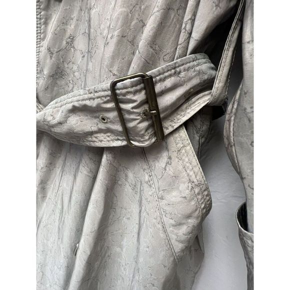 London Fog Womens Size 4 Petition Trench Over Coat Jacket Marbled Tan - Picture 10 of 11